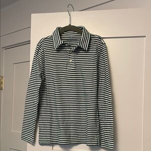 Crewcuts Green and White Striped Polo Shirt